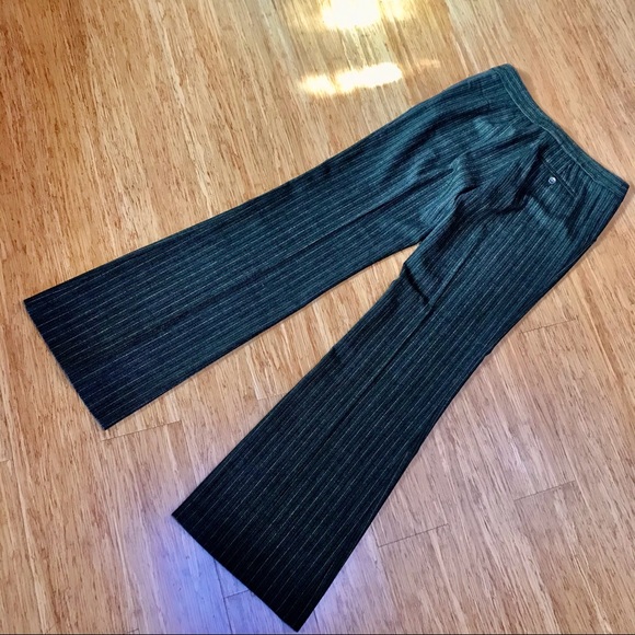 BCBG Carla Women's Olive Green Herringbone Pants 6 - Picture 7 of 8